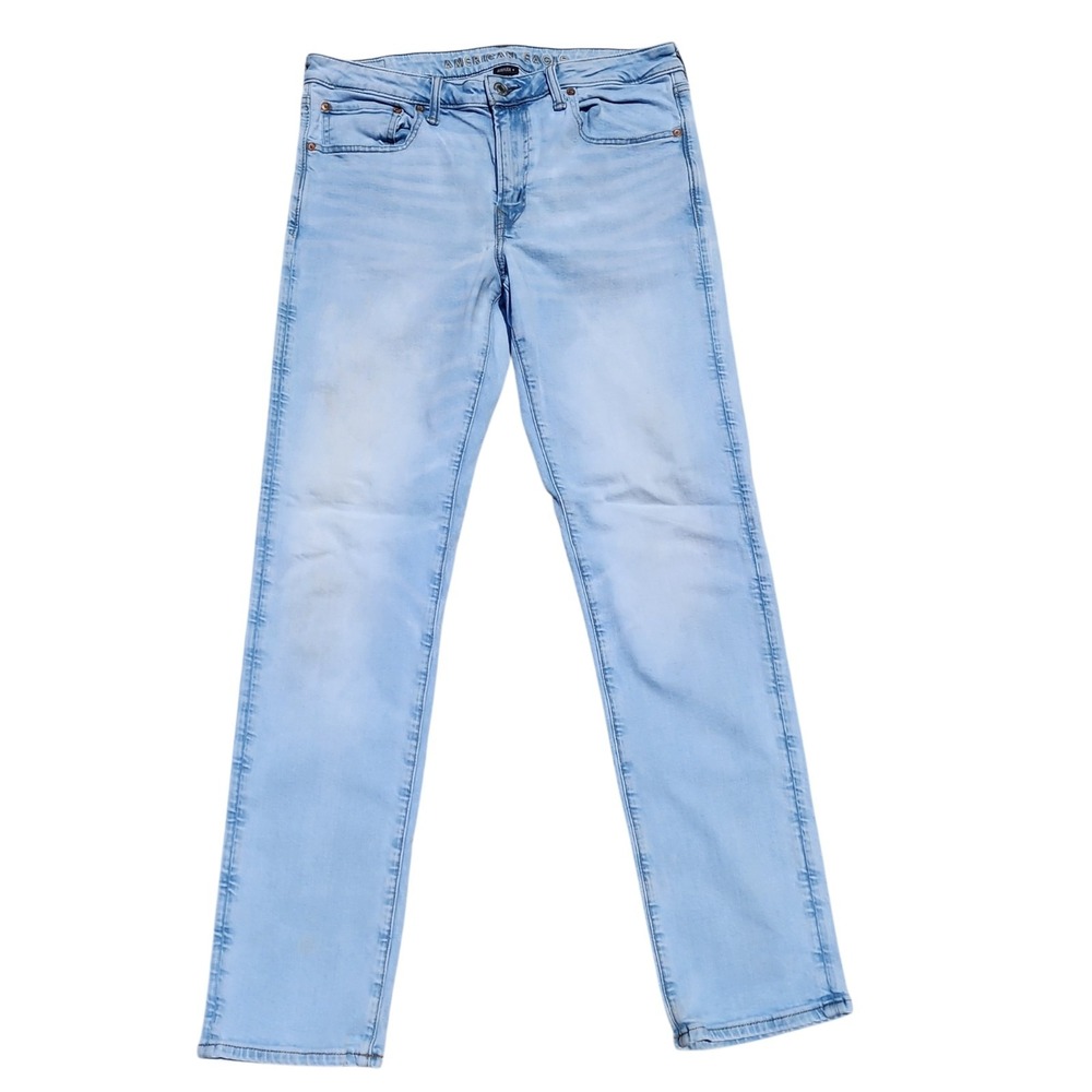 American Eagle AirFlex+ Jeans Mens 34x34 Light Wash Stretch Denim Preppy Retro